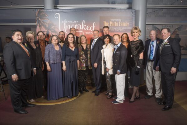 20Hospitality Uncorked-Collins College board members with the Portos during Hospitality Uncorked 2020 at the JW Marriott in Los Angeles February 28, 2020.