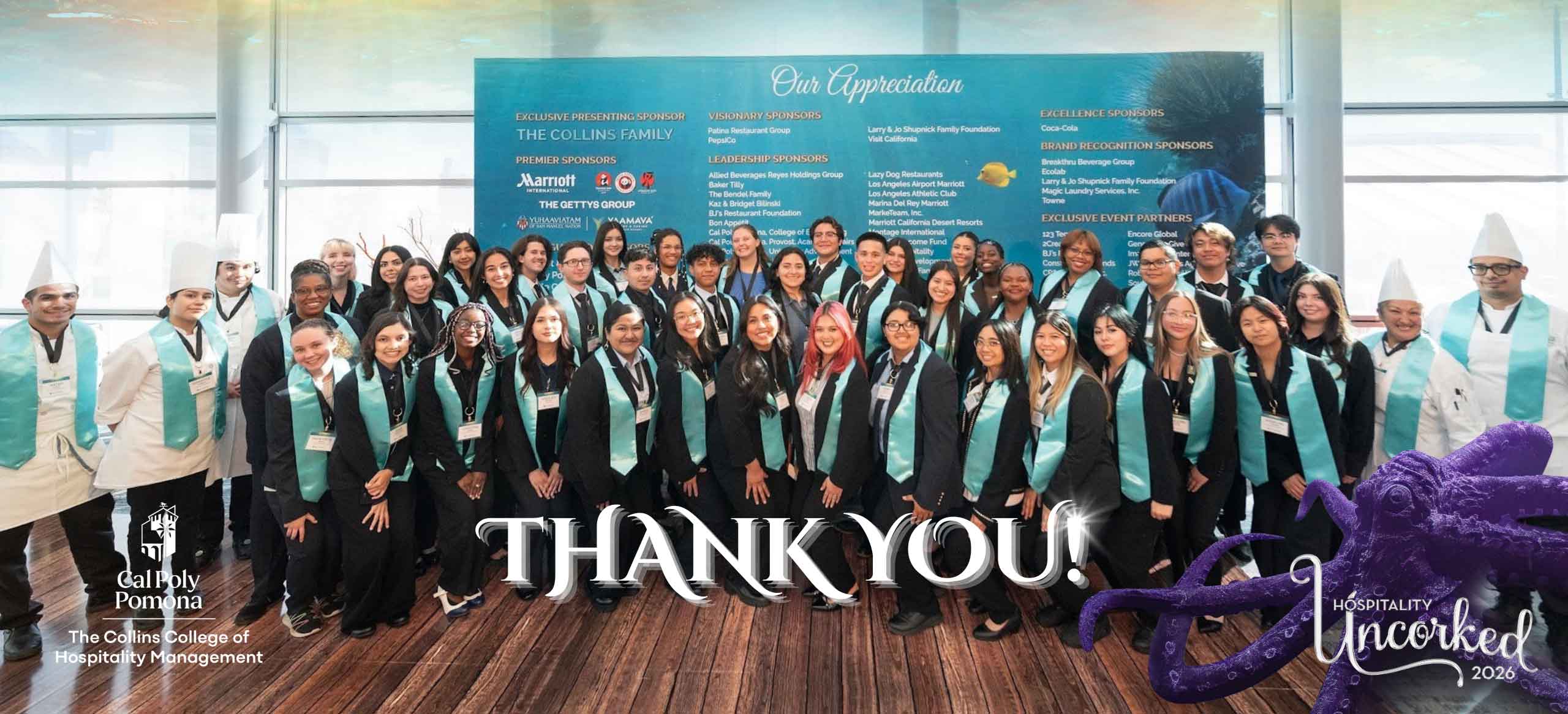Hospitality Uncorked 2026 Students at Event.